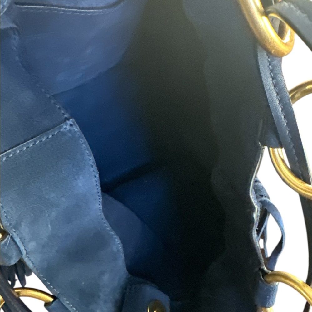 Tory Burch Suede Fringe Ring Tote – Navy | EUC Festival Ready - Picture 12 of 17